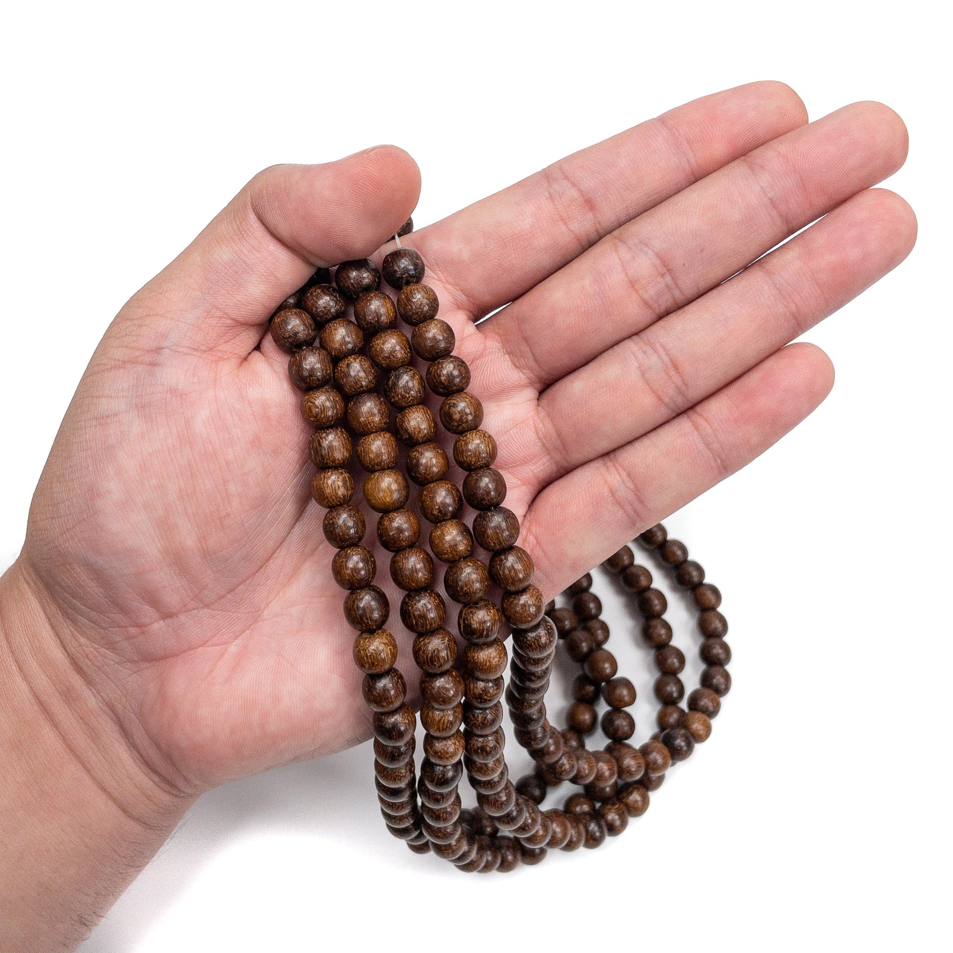 Dark Brown Robles Wood 8mm Round Bead - 16" Strand