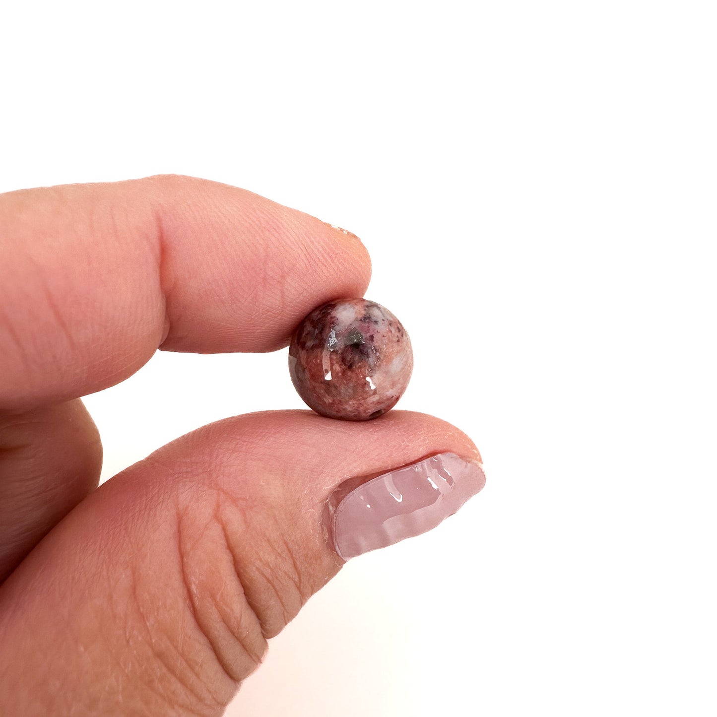 Dark Cinnabar in Quartz 11mm Smooth Round Bead - 1 pc. (P3229)