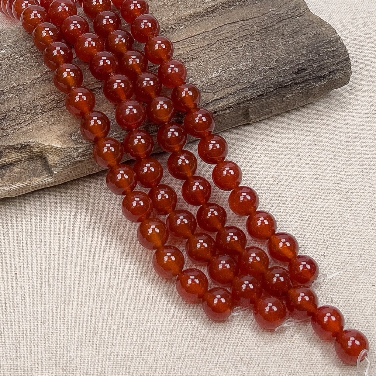 Dyed Carnelian 10mm Round Bead - 7.5" Strand