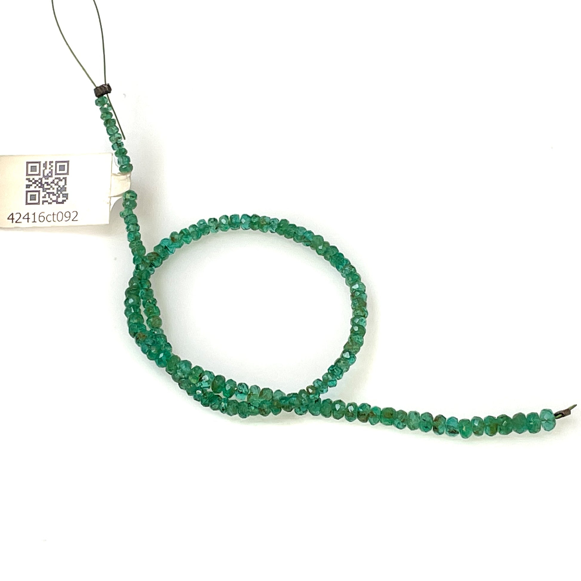 Emerald 2-5mm Graduated Faceted Rondelle Bead - 8" Strand