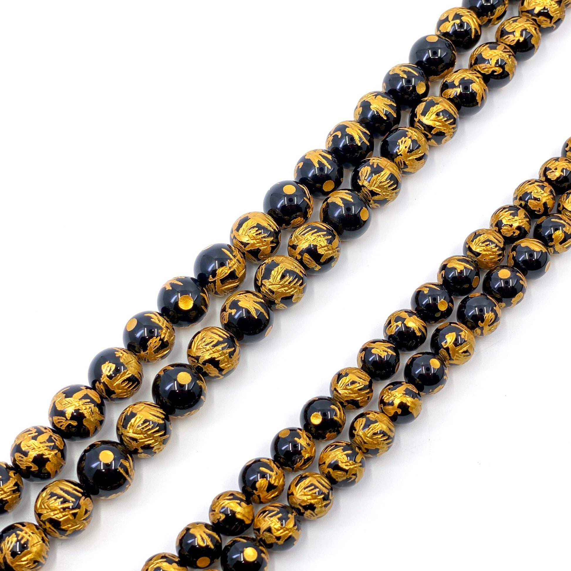 Etched Dragon 10mm Gemstone Strand - 7.75" Strand