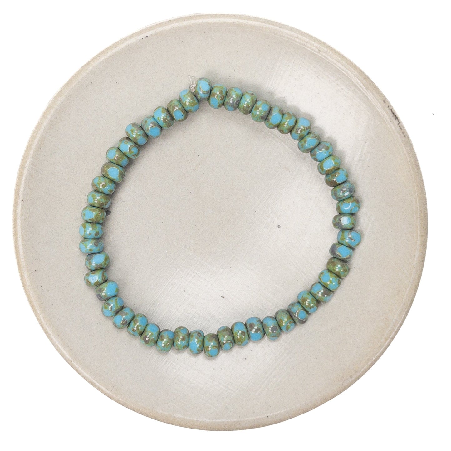 Faux Turquoise Window-Cut 6/0 Glass Seed Bead - 50 pcs.