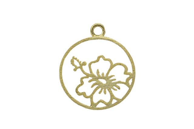 Framed Hibiscus Charm (2 Metal Options Available) - 1 pc.