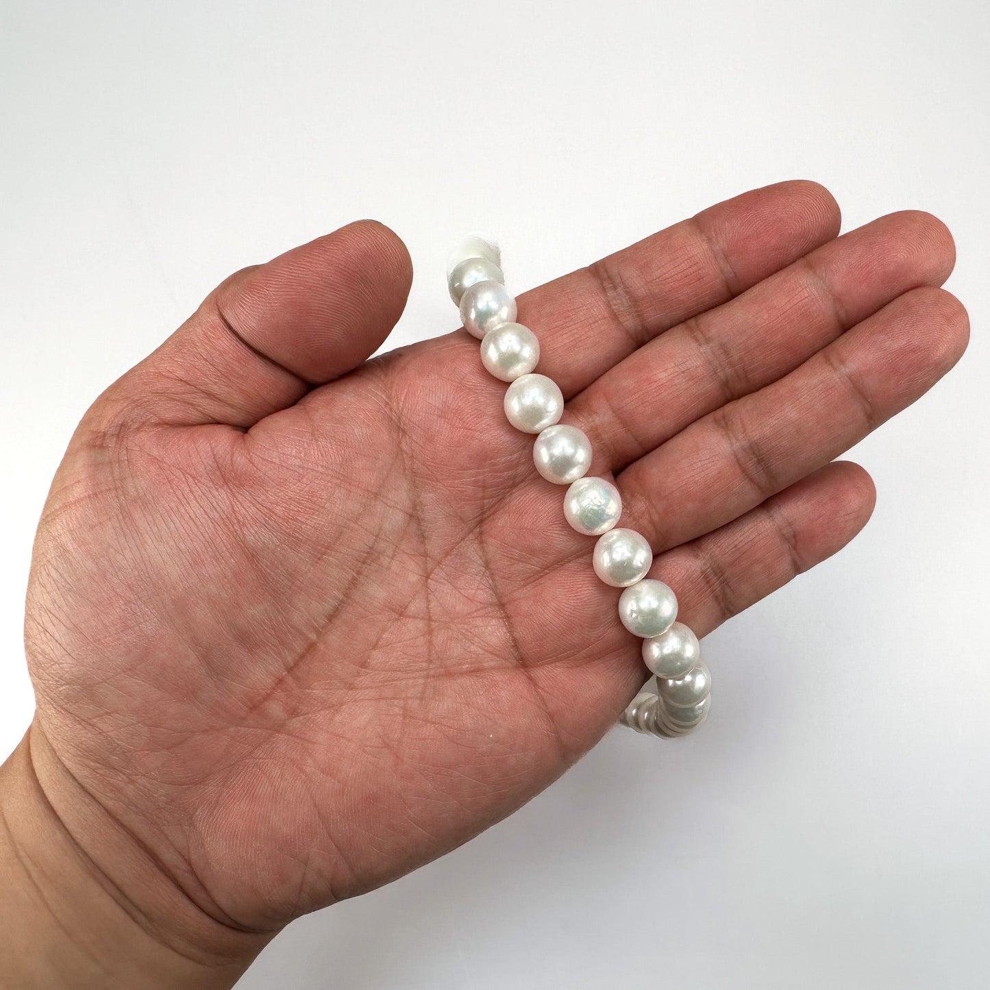 Freshwater Pearl 10mm White Potato Bead - 8" Strand (GEM2248)