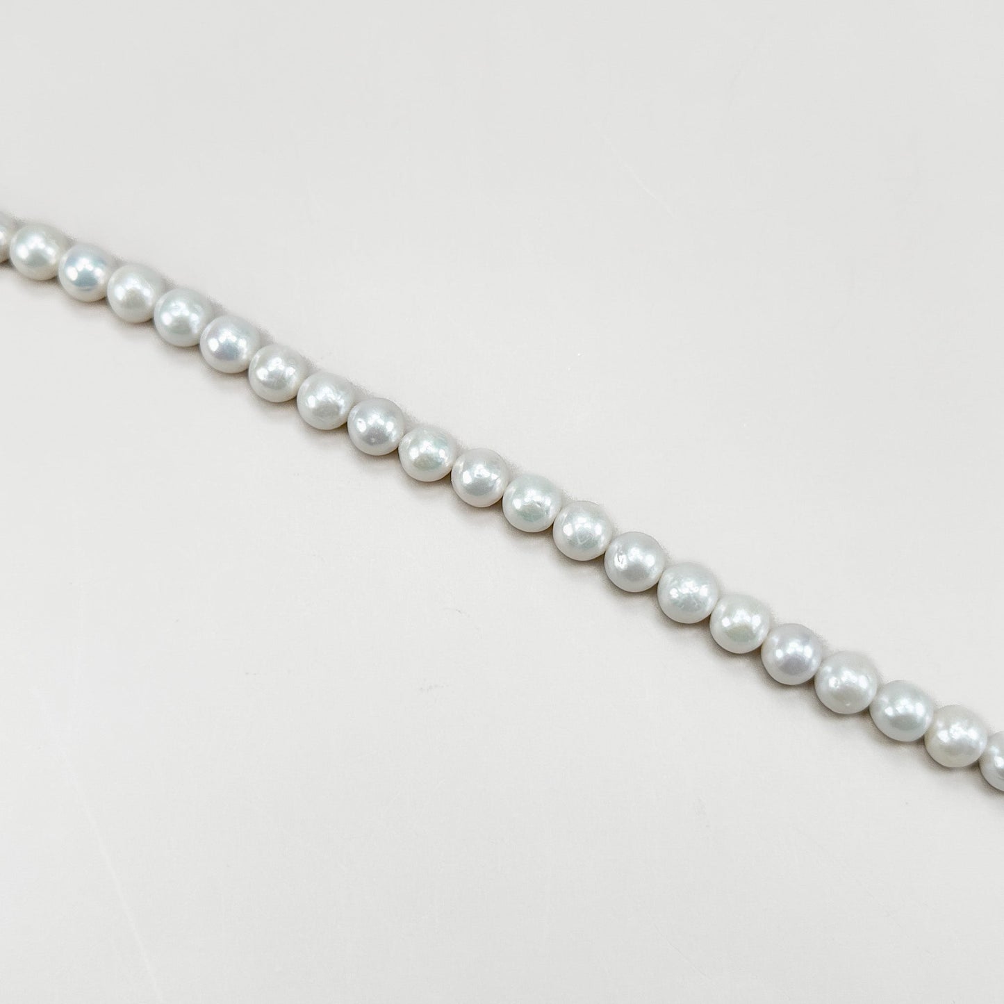 Freshwater Pearl 10mm White Potato Bead - 8" Strand (GEM2248)