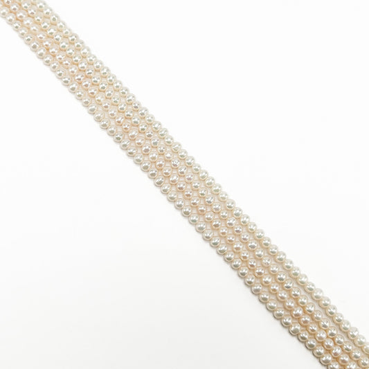 Freshwater Pearl 5mm Ivory Potato Bead - 8" Strand (GEM2211)