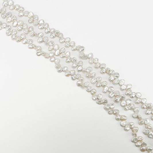 Freshwater Pearl 8-9mm White Keshi Bead - 8" Strand (GEM2244)