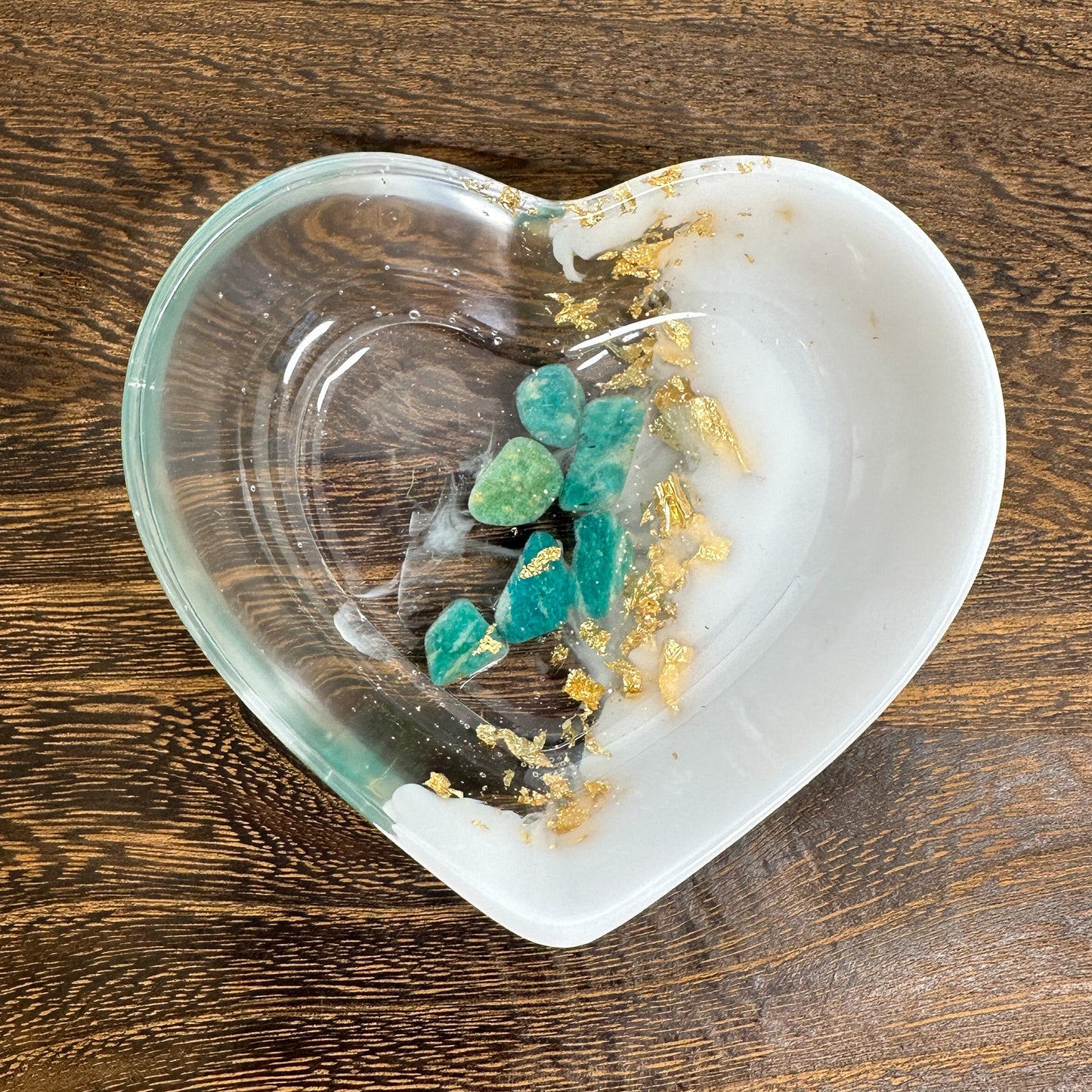 Gemstone Resin Heart Bowl (10 Varieties) - 1 pc.-The Bead Gallery Honolulu