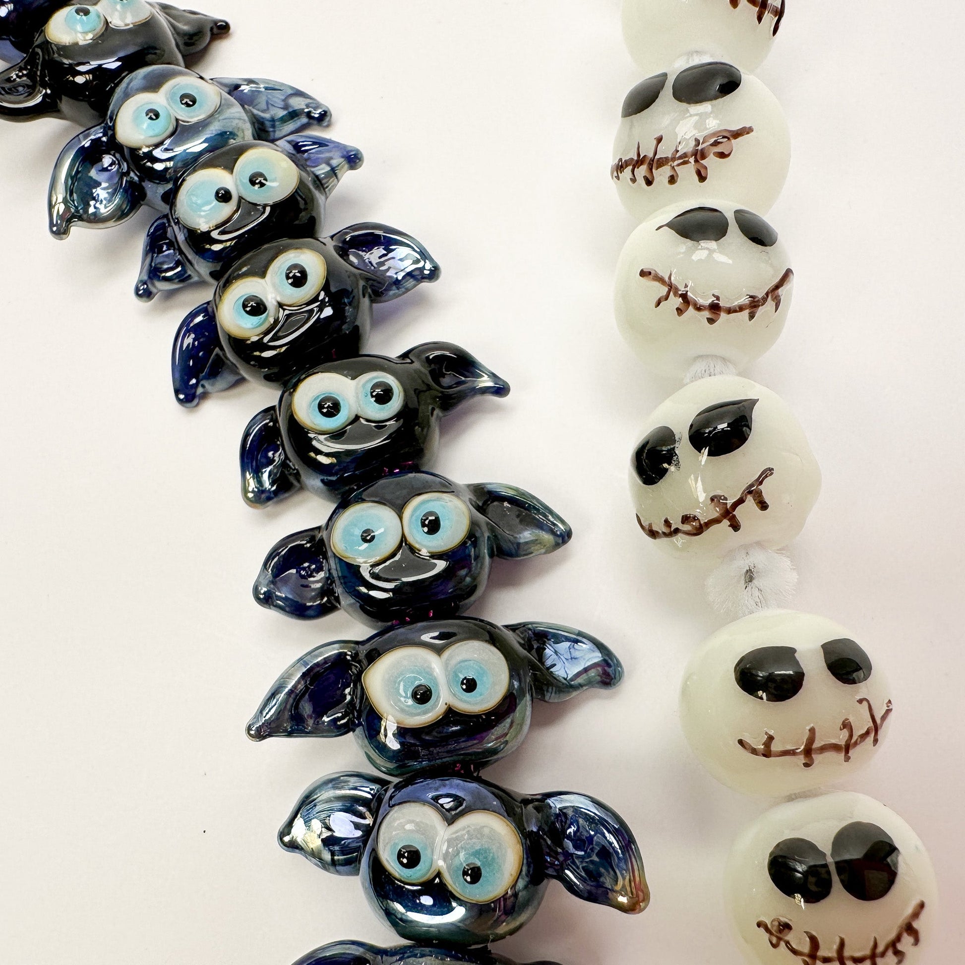 Glow in the Dark 10-14mm Jack Skellington Bead by Calvin Orr-The Bead Gallery Honolulu