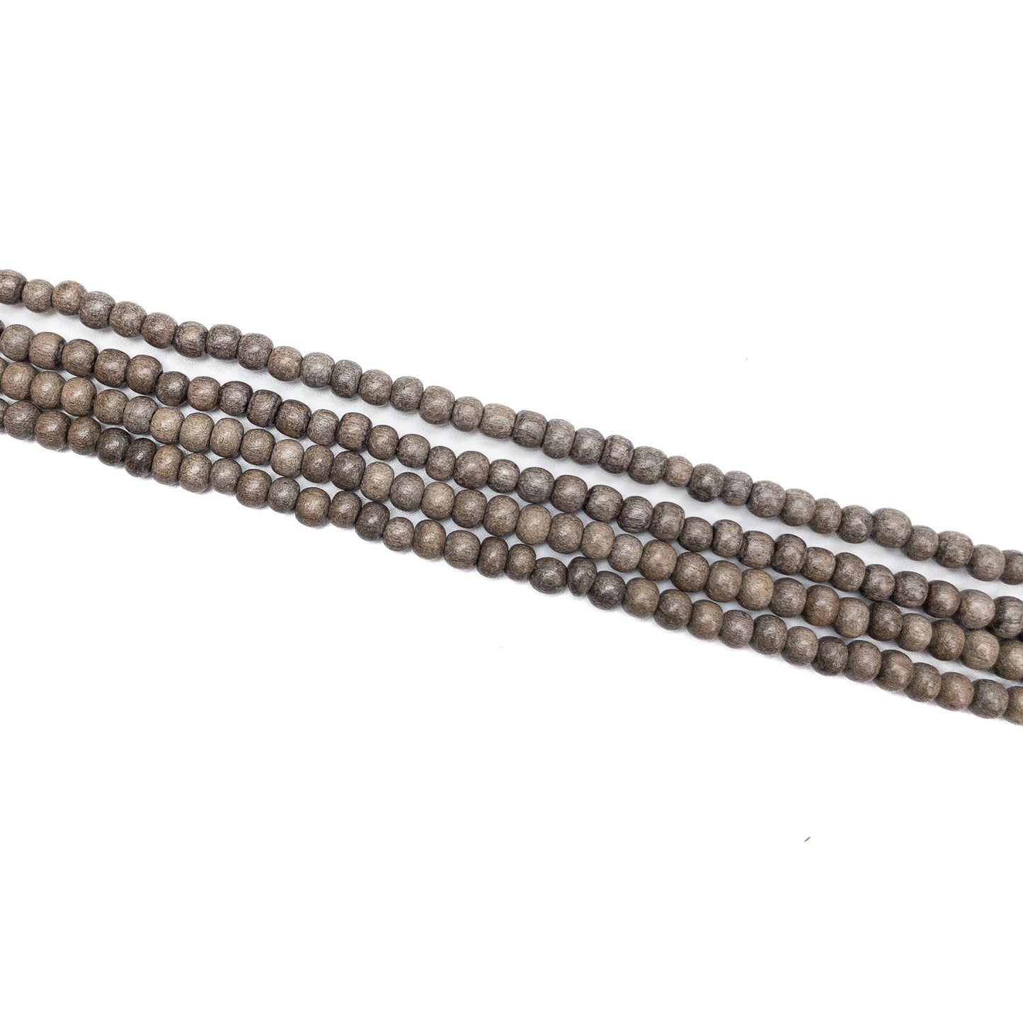 Gray Wood 4mm Rustic Round Bead - 15.5" Strand