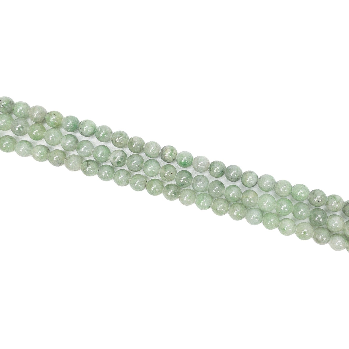 Green Burmese Jade 6mm Round Bead - 7.5" Strand