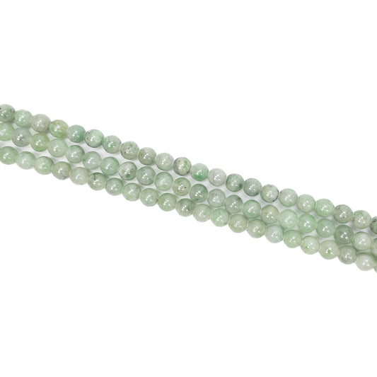 Green Burmese Jade 6mm Round Bead - 7.5" Strand