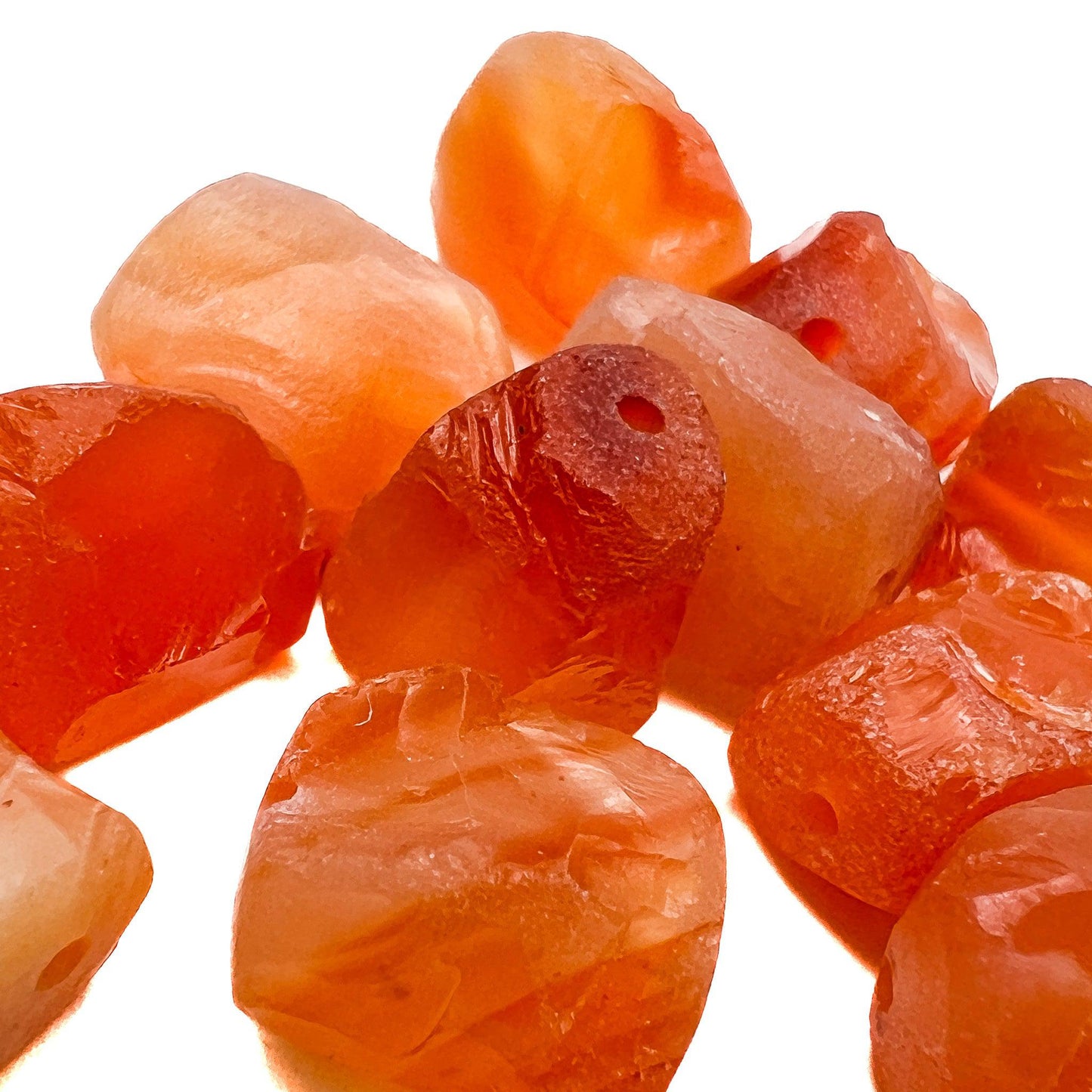 Hand-Hammered Carnelian Rough Beads - 1pc.