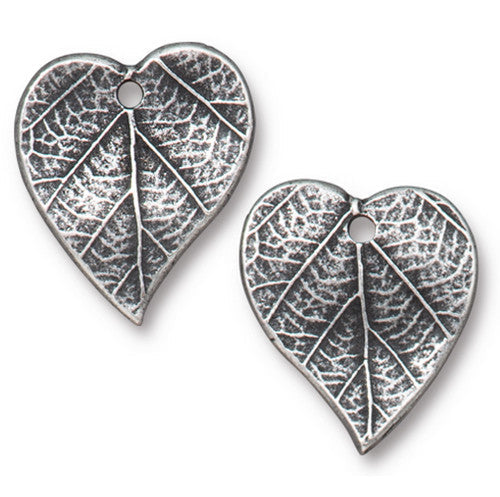 *Heart Leaf Charm (3 Colors Available) - 1 pc.-The Bead Gallery Honolulu