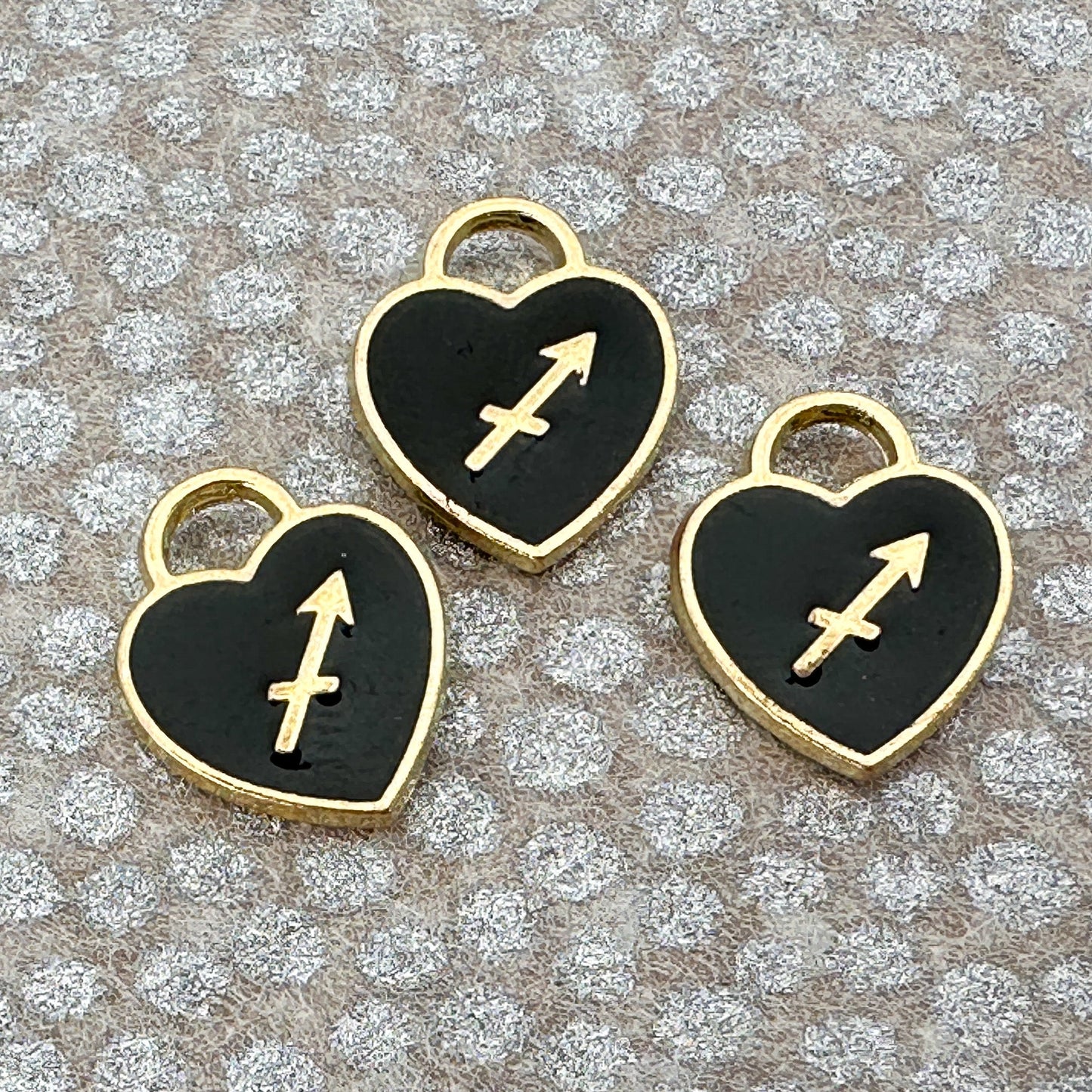 Heart with Zodiac Constellation 12x14.5mm Enamel Charm - 1 pc. (M1946)