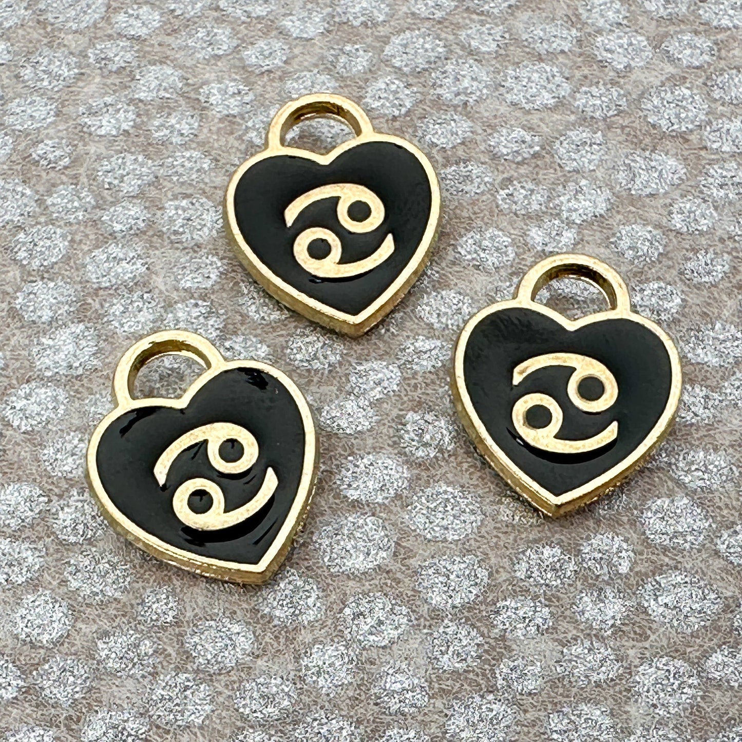 Heart with Zodiac Constellation 12x14.5mm Enamel Charm - 1 pc. (M1946)