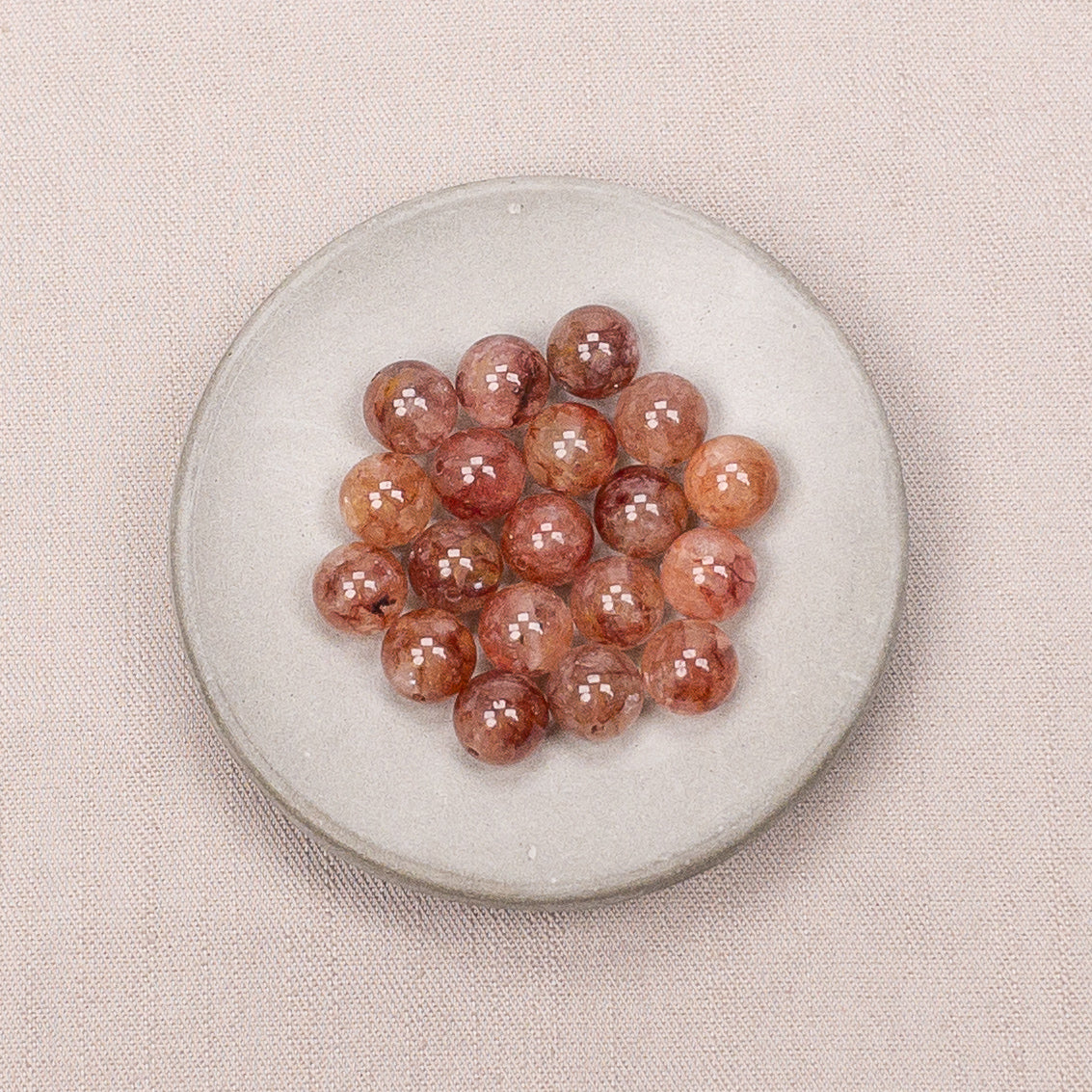 Himalayan Red Azeztulite 8mm Round Bead - 1 pc.