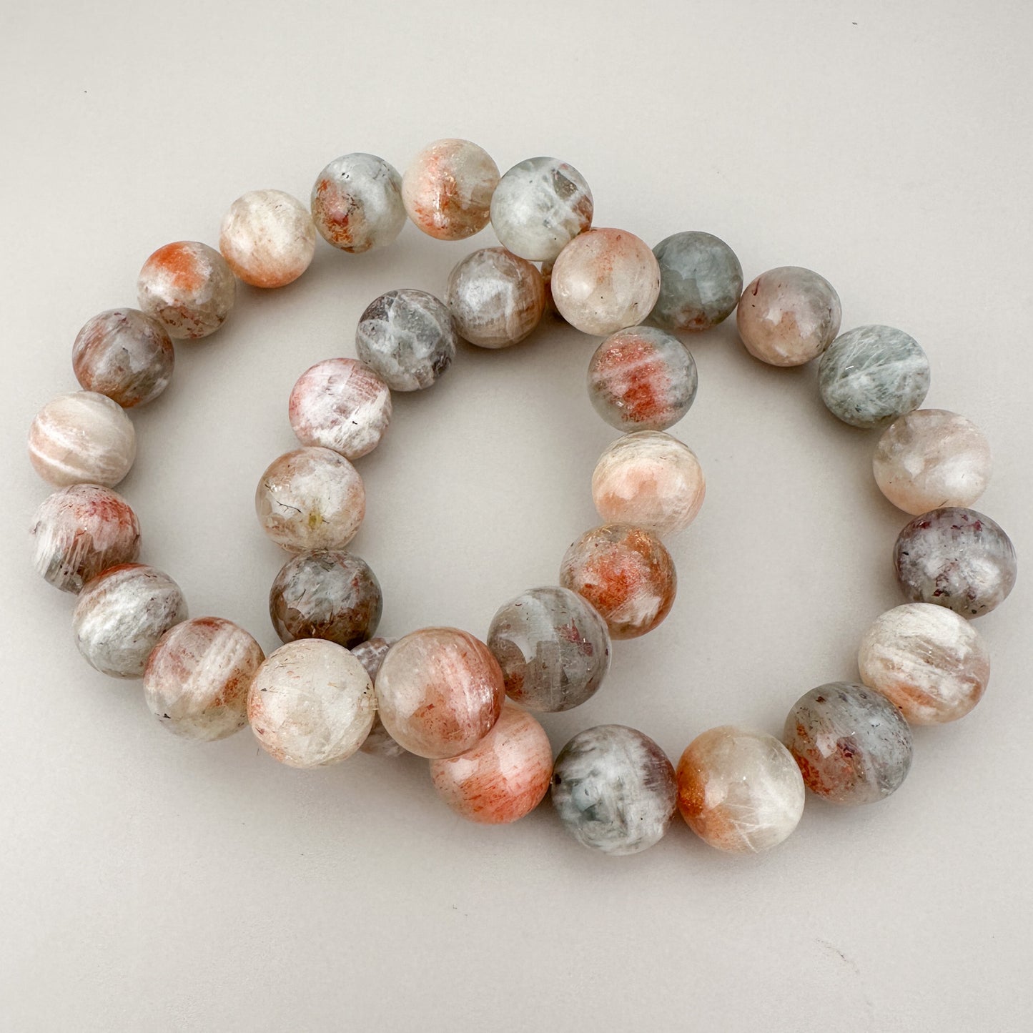 Arusha Sunstone 11mm Smooth Round Bead Stretchy Bracelet - 1 pc. (J211)