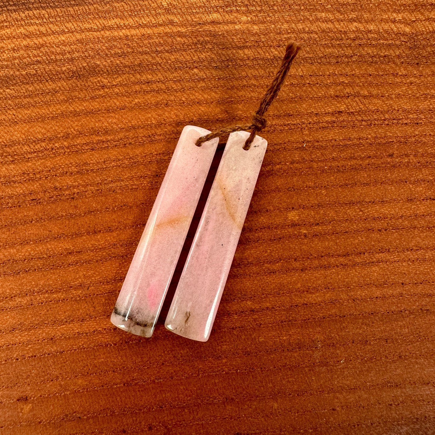 Imperial Rhodonite Rectangle Pendant - 2 pcs.-The Bead Gallery Honolulu