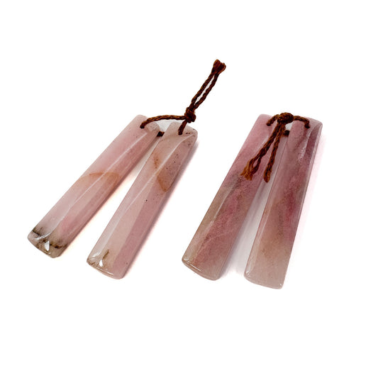 Imperial Rhodonite Rectangle Pendant - 2 pcs.-The Bead Gallery Honolulu