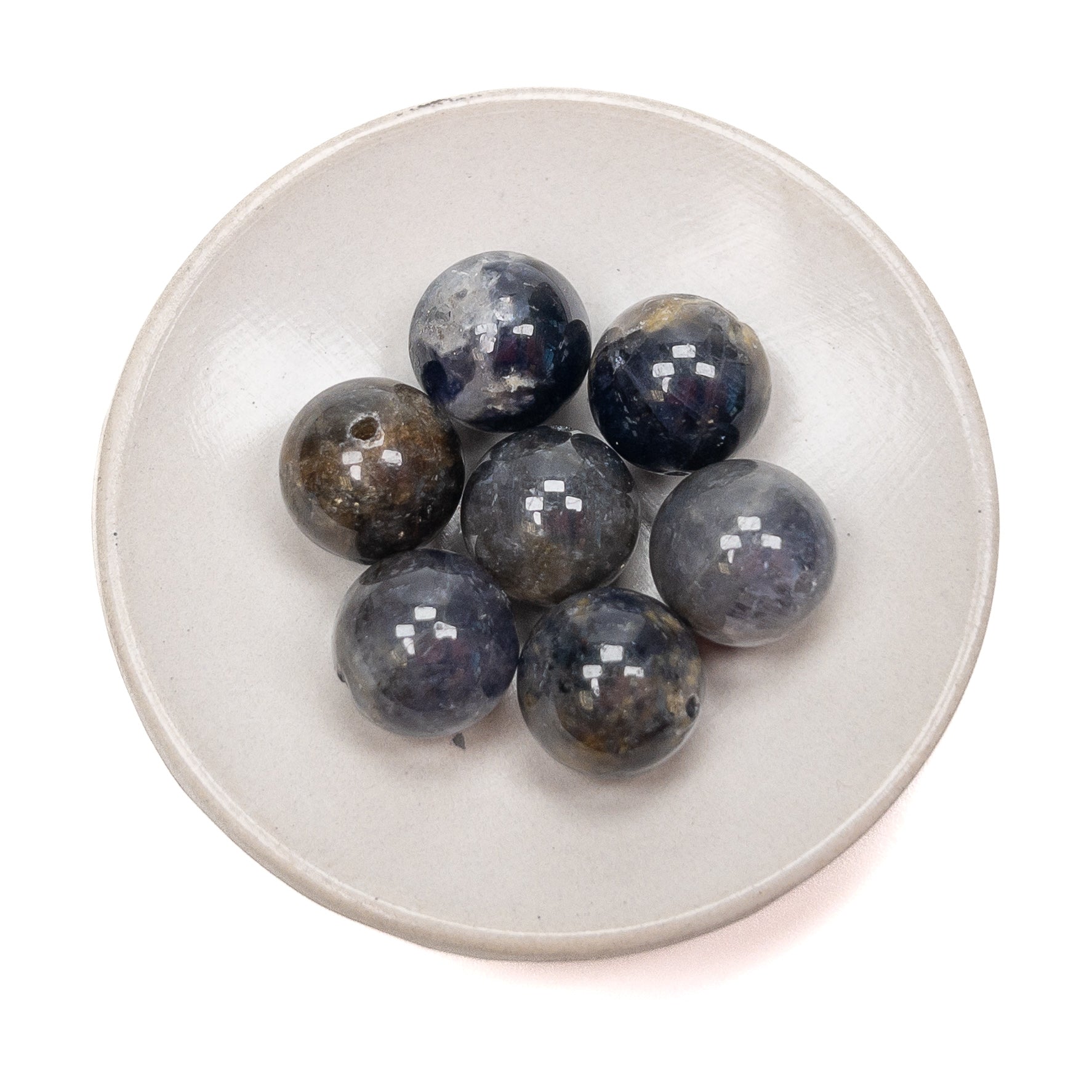 Iolite 13.5mm Round Bead - 1 pc.