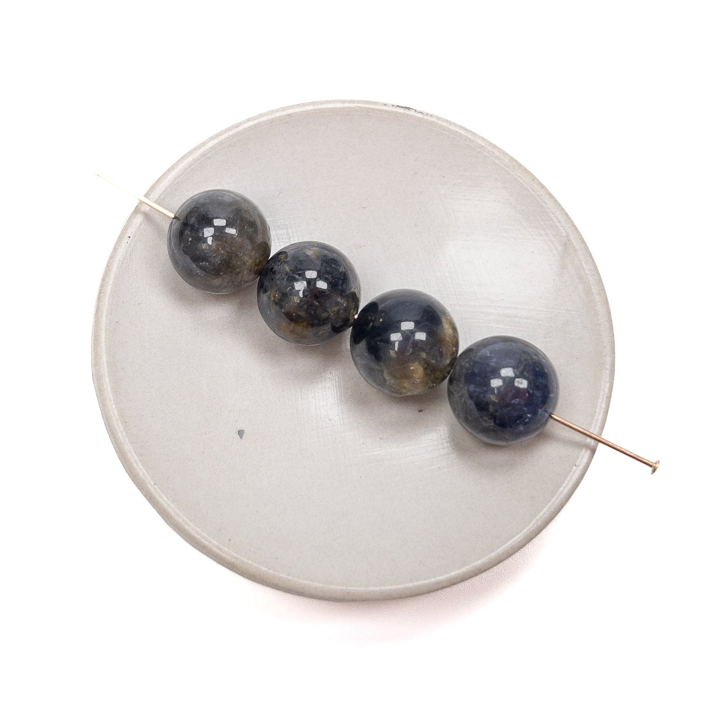 Iolite 13.5mm Round Bead - 1 pc.