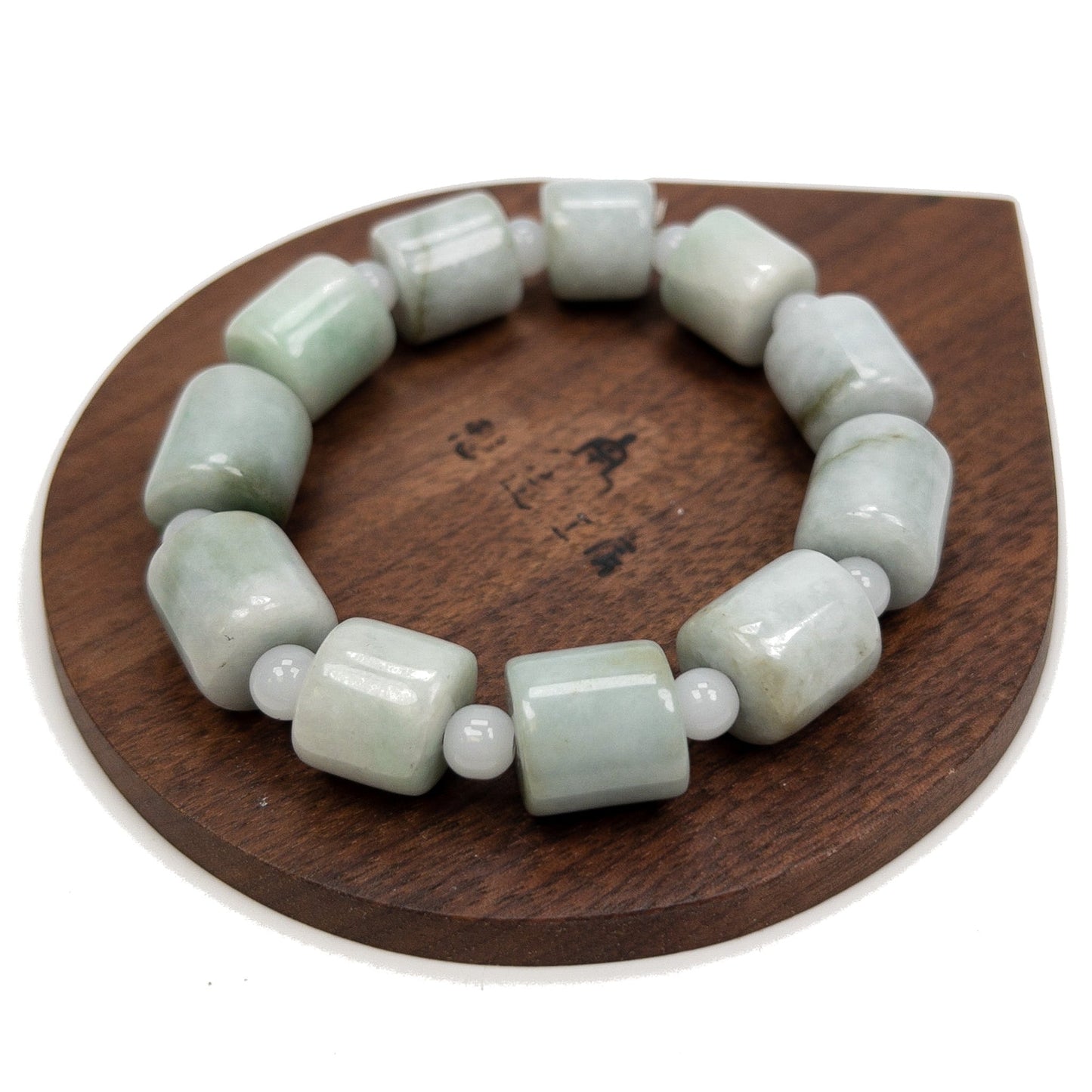 Jade Barrel with Mixed Shape Spacer Stretchy Bracelet (4 Options Available)