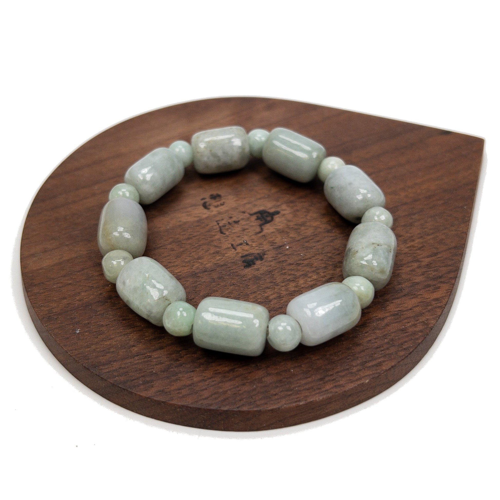 Jade Barrel with Mixed Shape Spacer Stretchy Bracelet (4 Options Available)