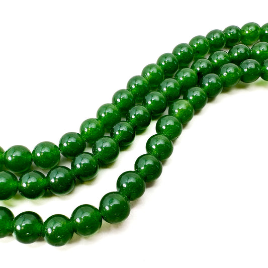 Jade (Taiwan) 6mm Smooth Round Bead - 7.25" Strand (GEM2285)