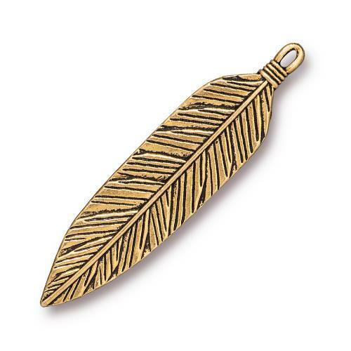 Jumbo Feather Pendant (4 Colors Available) - 1 pc.