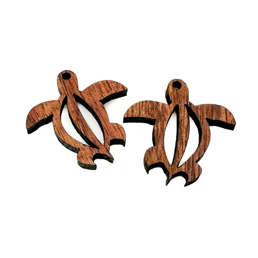 Koa Honu (Turtle) Wood Charm (2 Quantity Options)-The Bead Gallery Honolulu