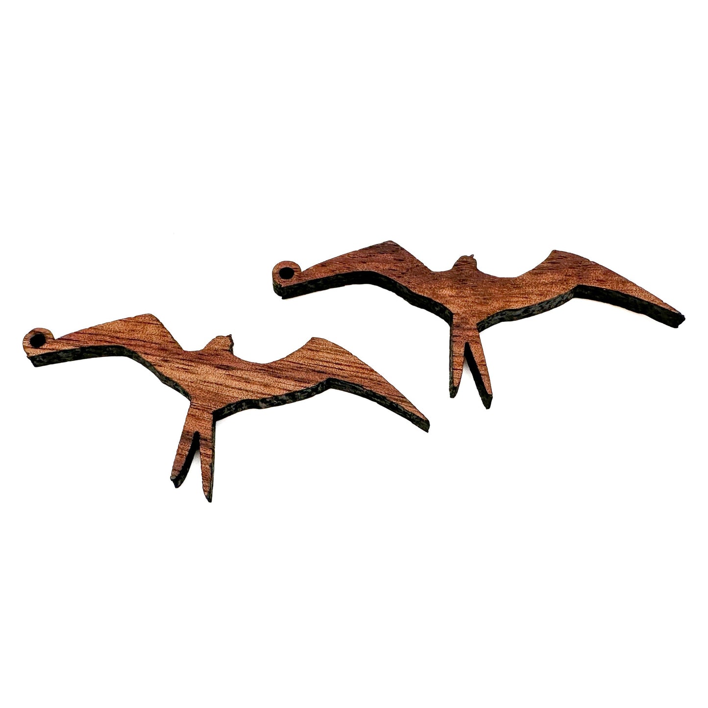 Koa Iwa Bird Cutout Wood Charms - 2 pcs.-The Bead Gallery Honolulu