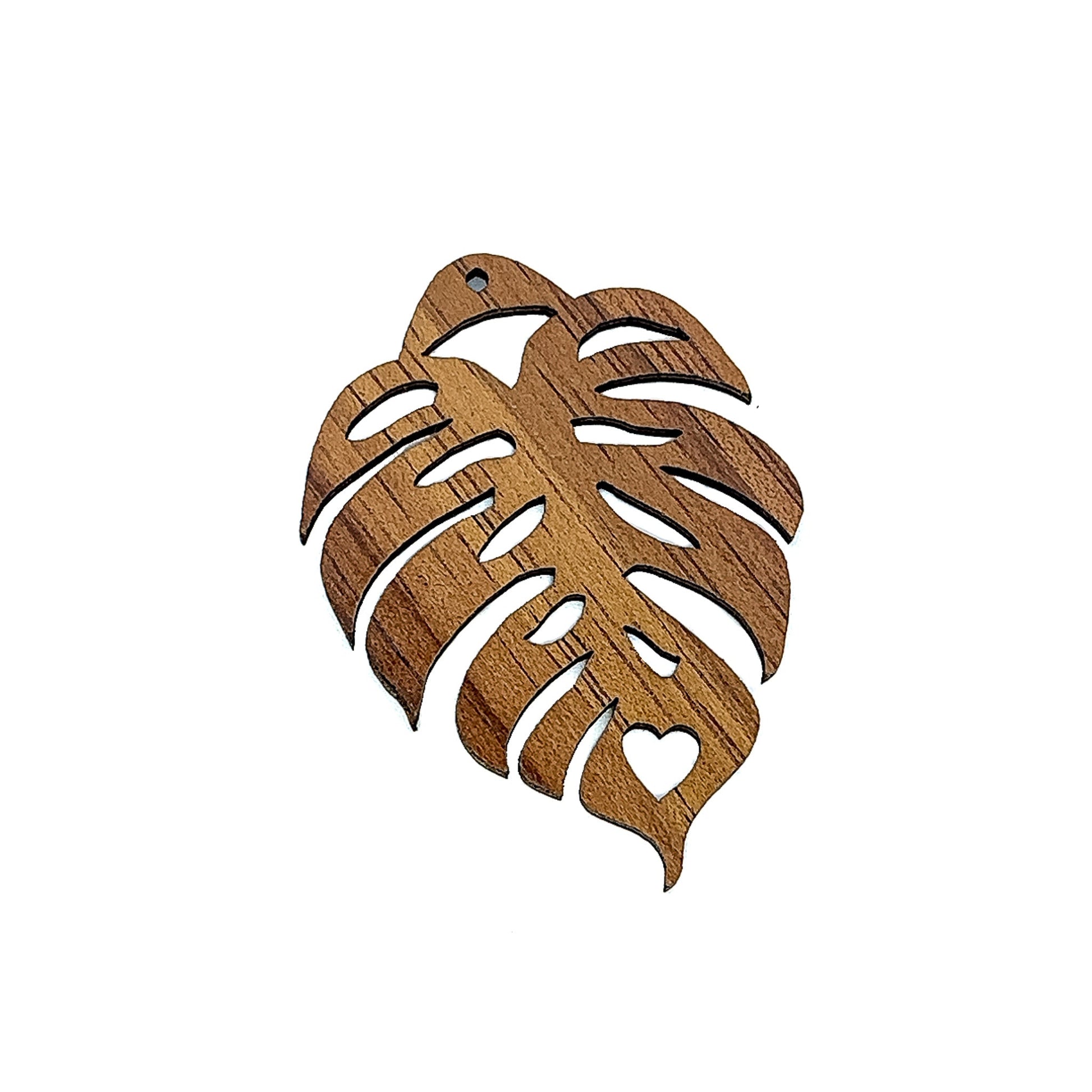 Large Monstera Leaf Koa Charm - 1 pc.-The Bead Gallery Honolulu