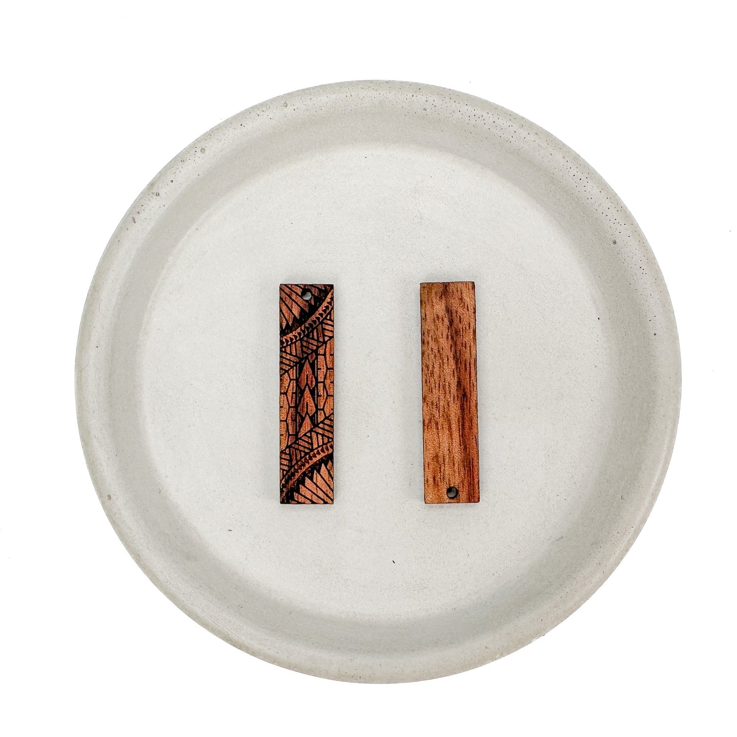 Koa Spear Tip Rectangular Wood Charm (2 Quantity Options)-The Bead Gallery Honolulu