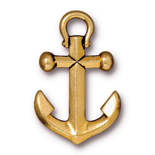 Large Ahoy Anchor Pendant - Plated Pewter (2 Colors Available)