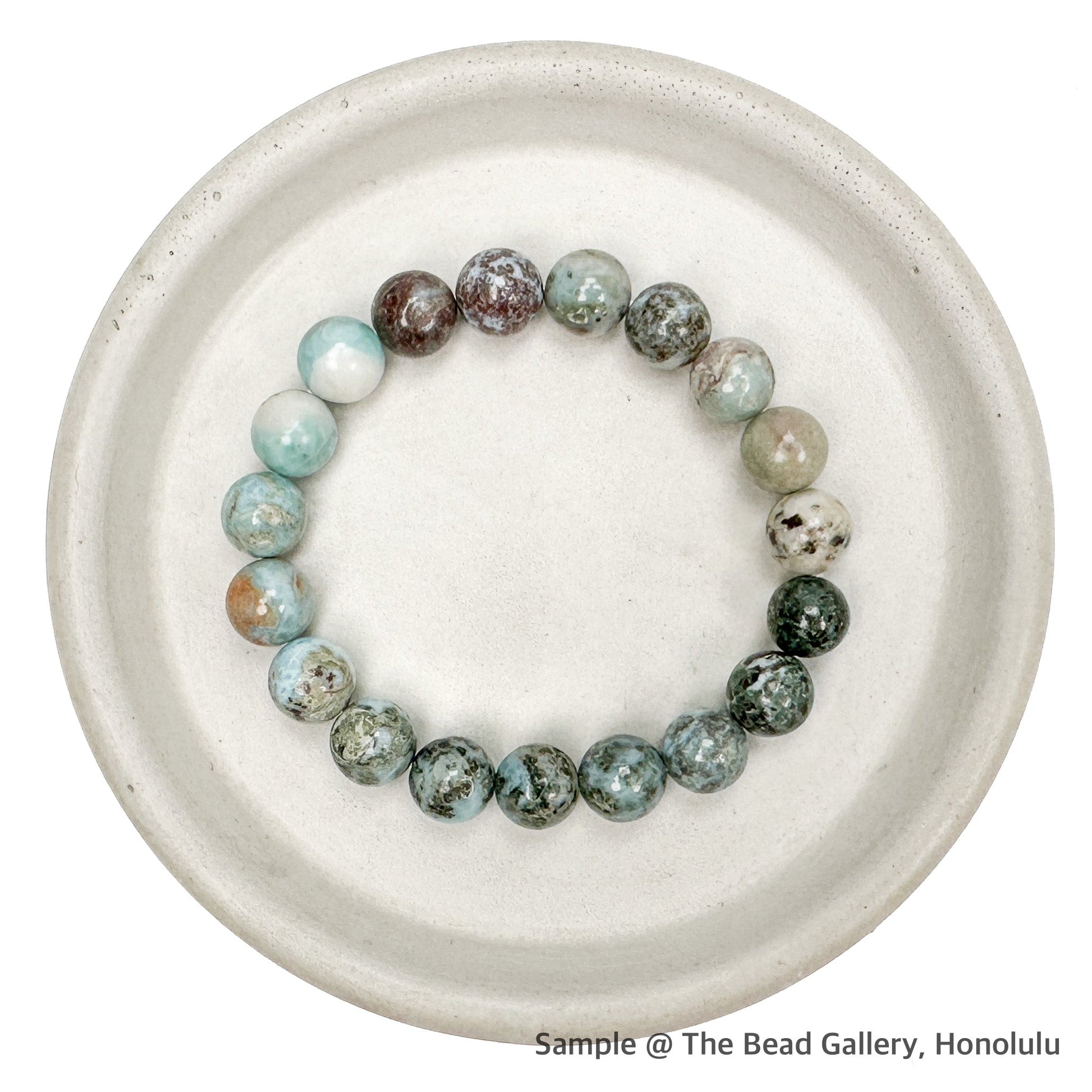 Larimar 10mm Round Bead - 7.5" Strand-The Bead Gallery Honolulu