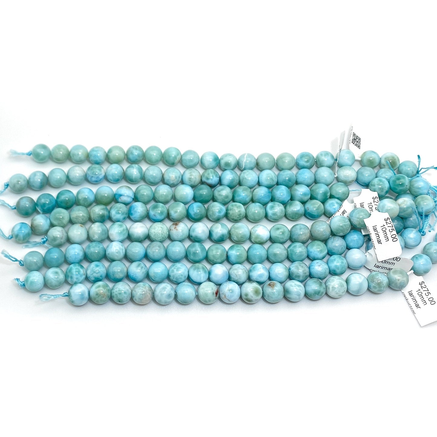 Larimar 10mm Round Bead - 7.5" Strand