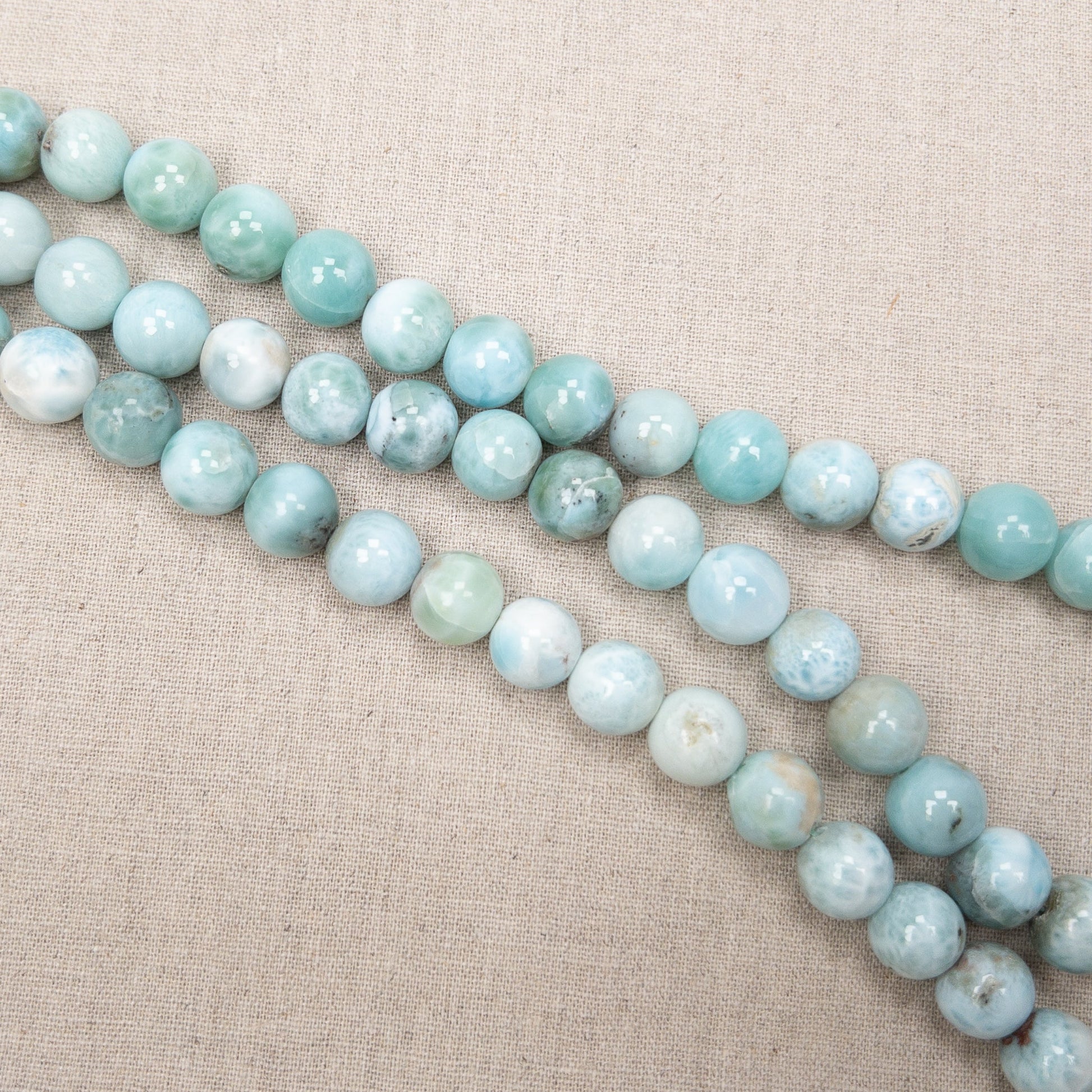 Larimar 11mm Round Bead - 7.5" Strand