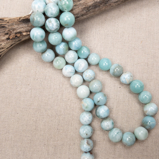 Larimar 11mm Round Bead - 7.5" Strand