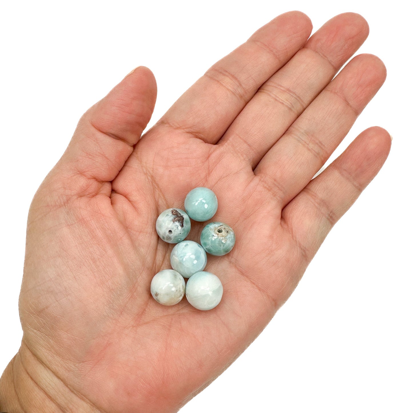 Larimar 11mm Smooth Round Bead - 1 pc.-The Bead Gallery Honolulu