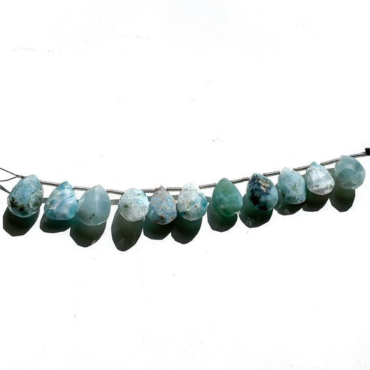 Larimar 12x9mm Faceted Pear Briolette Bead - 1 pc.