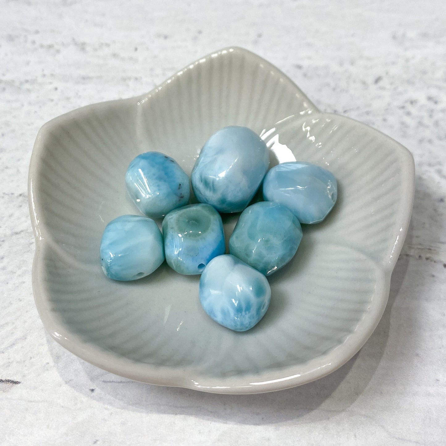 Larimar Bead - 11-16mm Chunky Tumbled Nugget