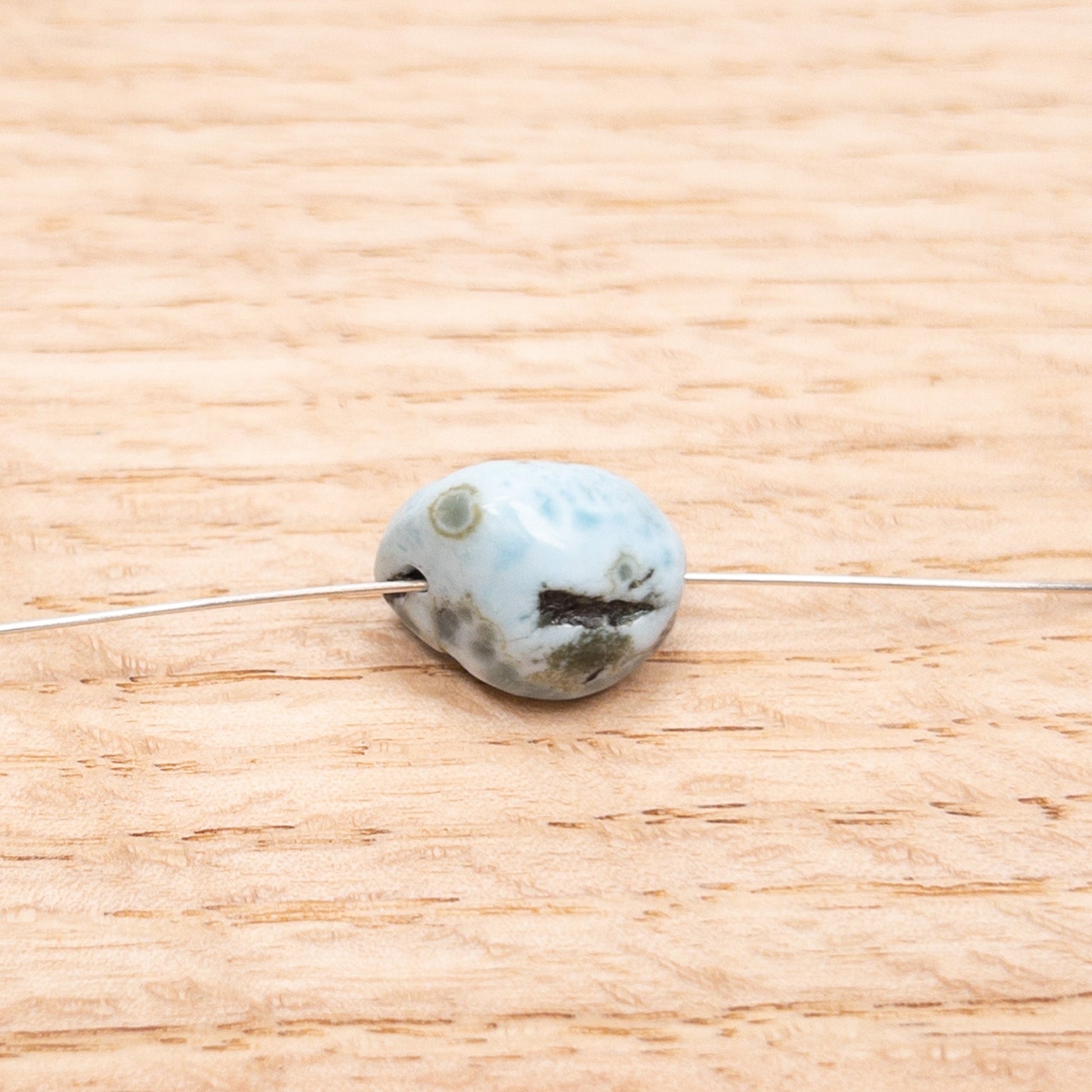 Larimar Bead - 13mm x 18mm Tumbled Nugget