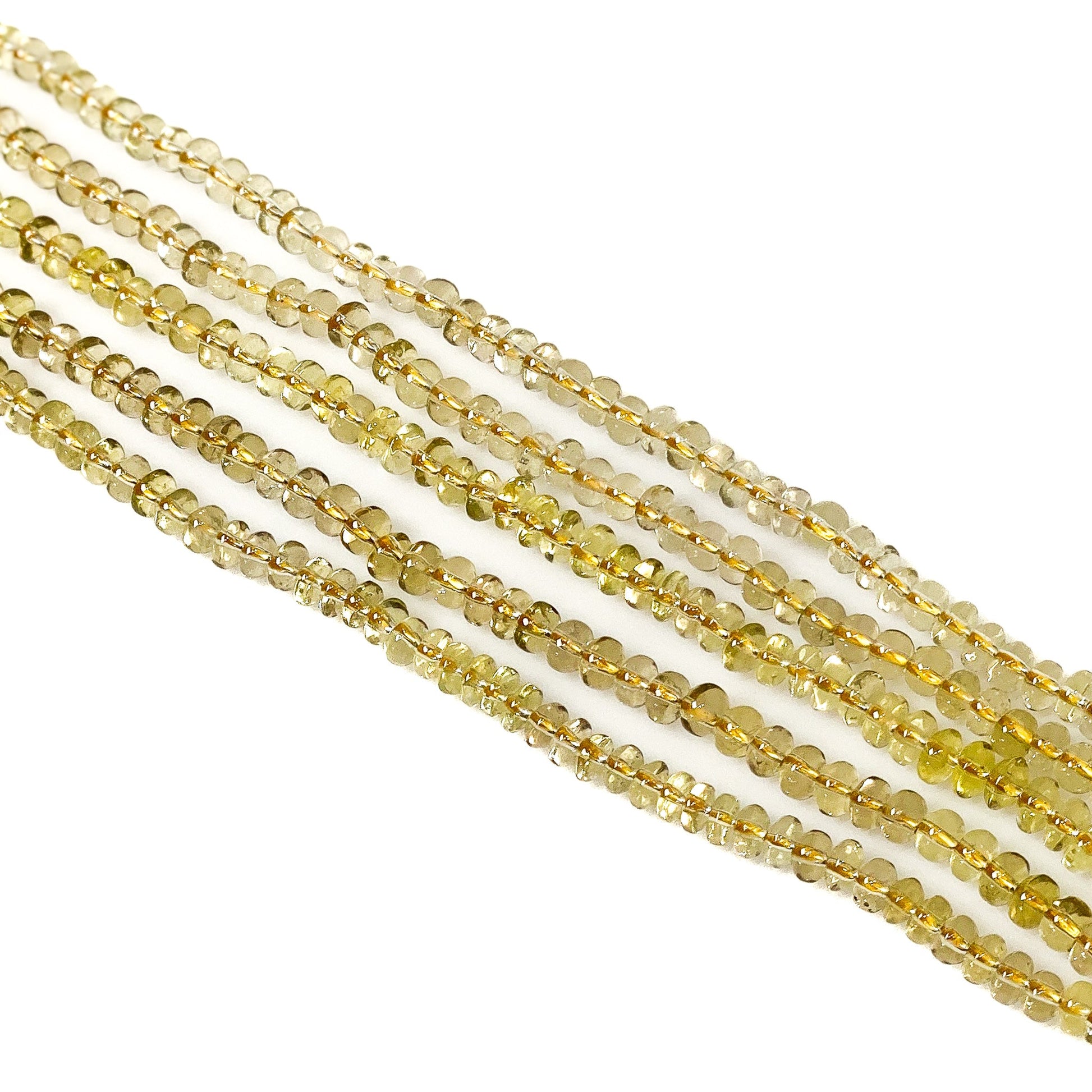 Lemon Quartz Strand - 6mm Smooth Rondelle