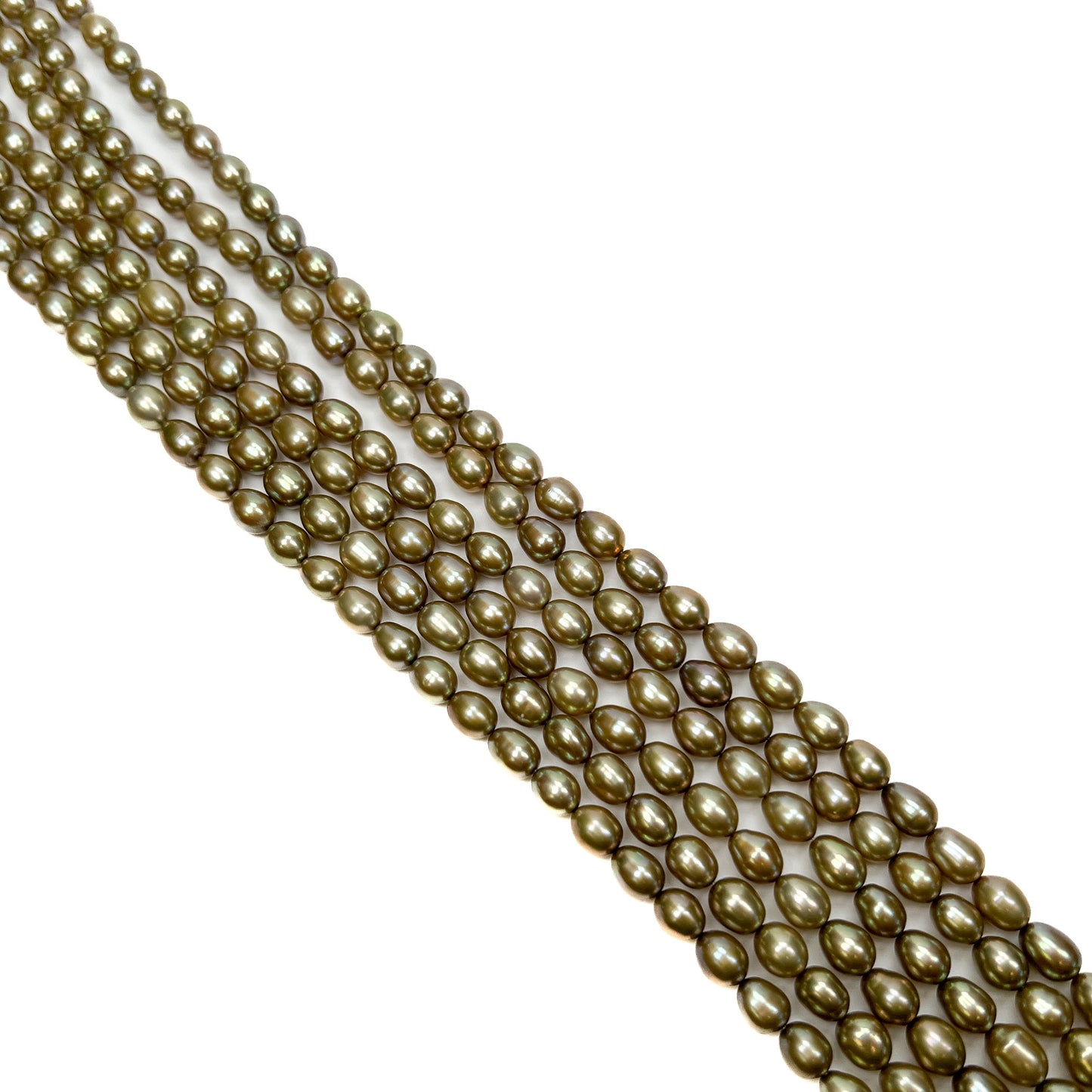 Light Golden Olive 8x10mm Rice Freshwater Pearl (Available in 2 Quantities)