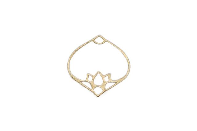 Lotus Lamp Link Charm (3 Metal Options) - 1 pc.-The Bead Gallery Honolulu