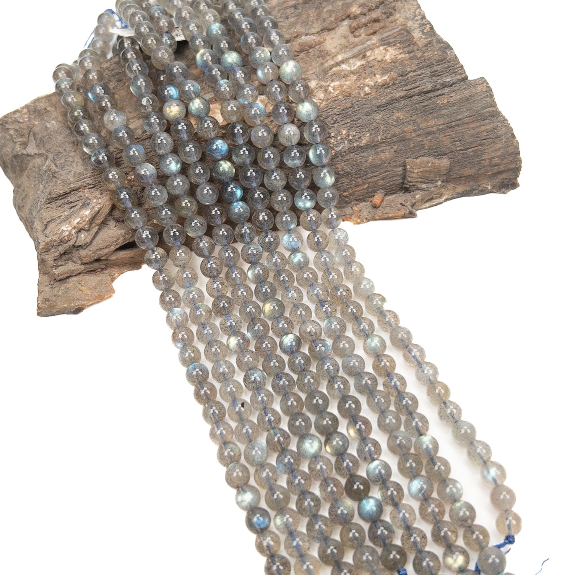 Madagascar Labradorite 5.75mm Round Bead - 8" Strand