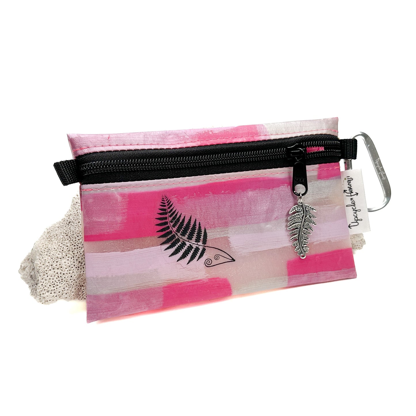 MADE IN HAWAII Recycled Plastic Zip Pouch with Charm (5 Color Options) - 1 pc.-The Bead Gallery Honolulu