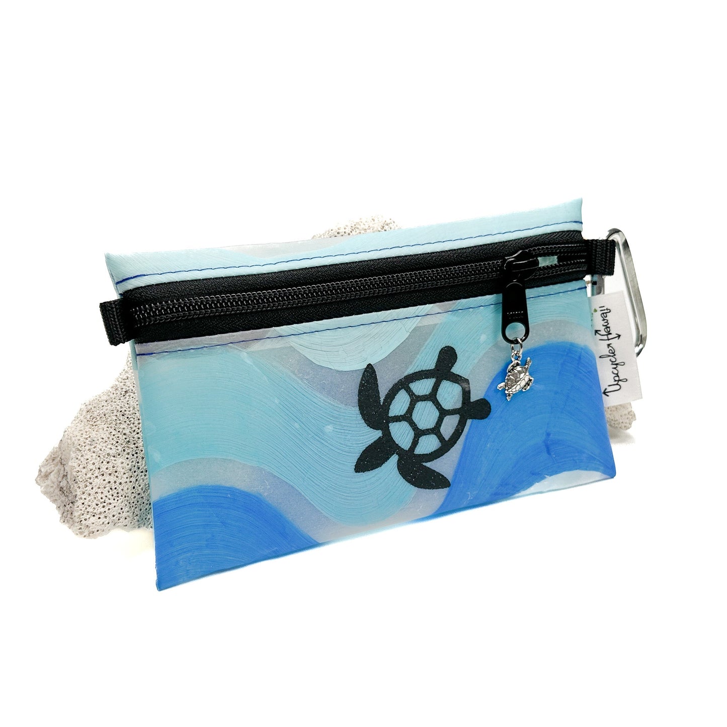 MADE IN HAWAII Recycled Plastic Zip Pouch with Charm (5 Color Options) - 1 pc.-The Bead Gallery Honolulu