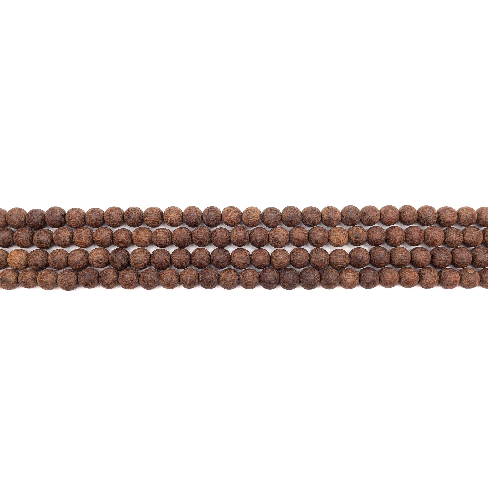 Madre de Cacao Wood Matte Finish 8mm Round Bead - 16" Strand